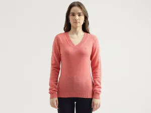 Women's Regular Fit V-Neck Solid Sweater
