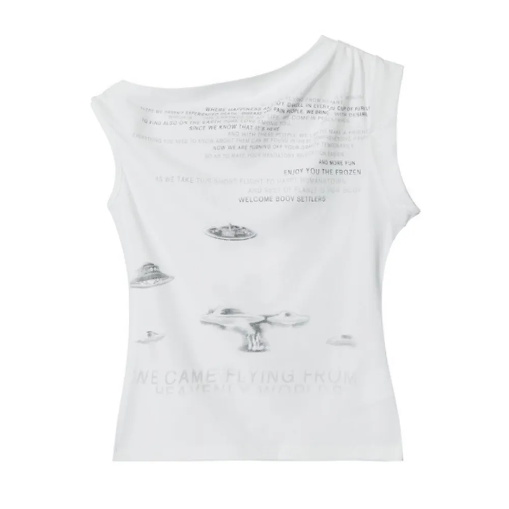 Women's Sexy Irregular Shoulder Slim T-shirt