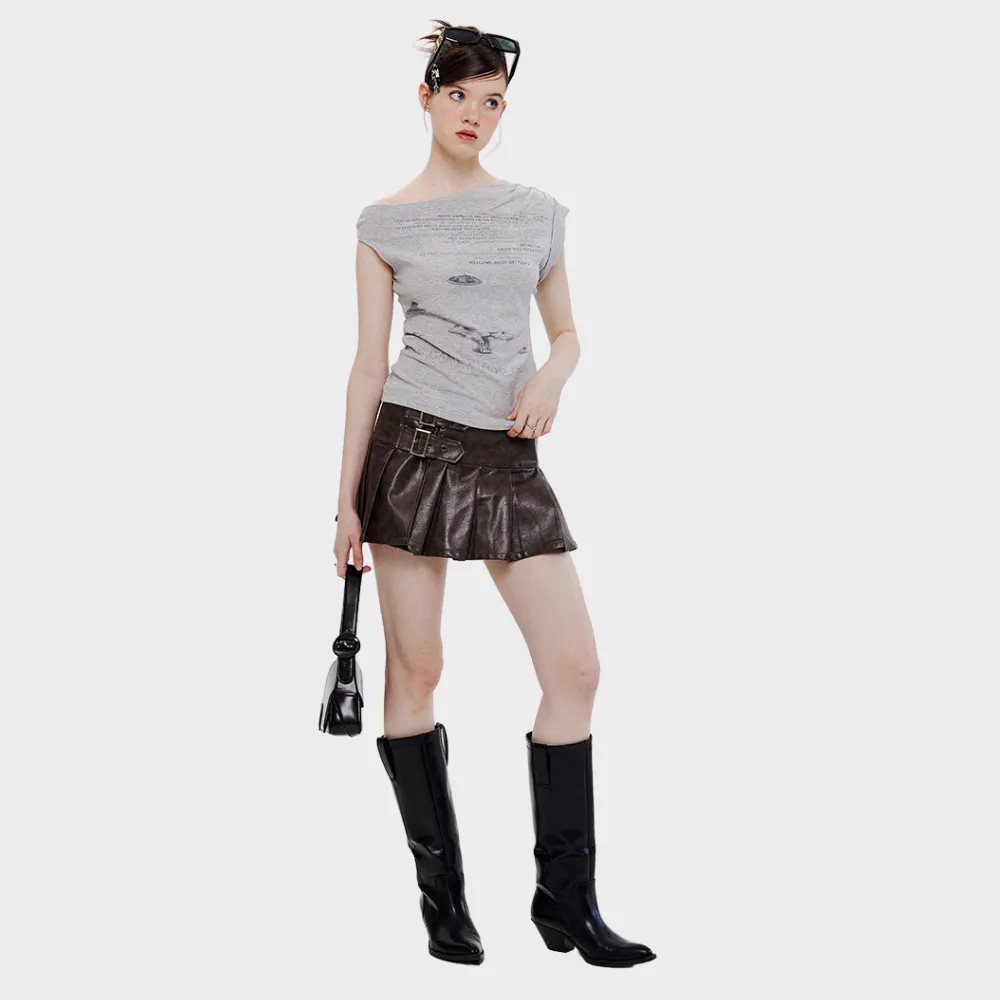 Women's Sexy Irregular Shoulder Slim T-shirt
