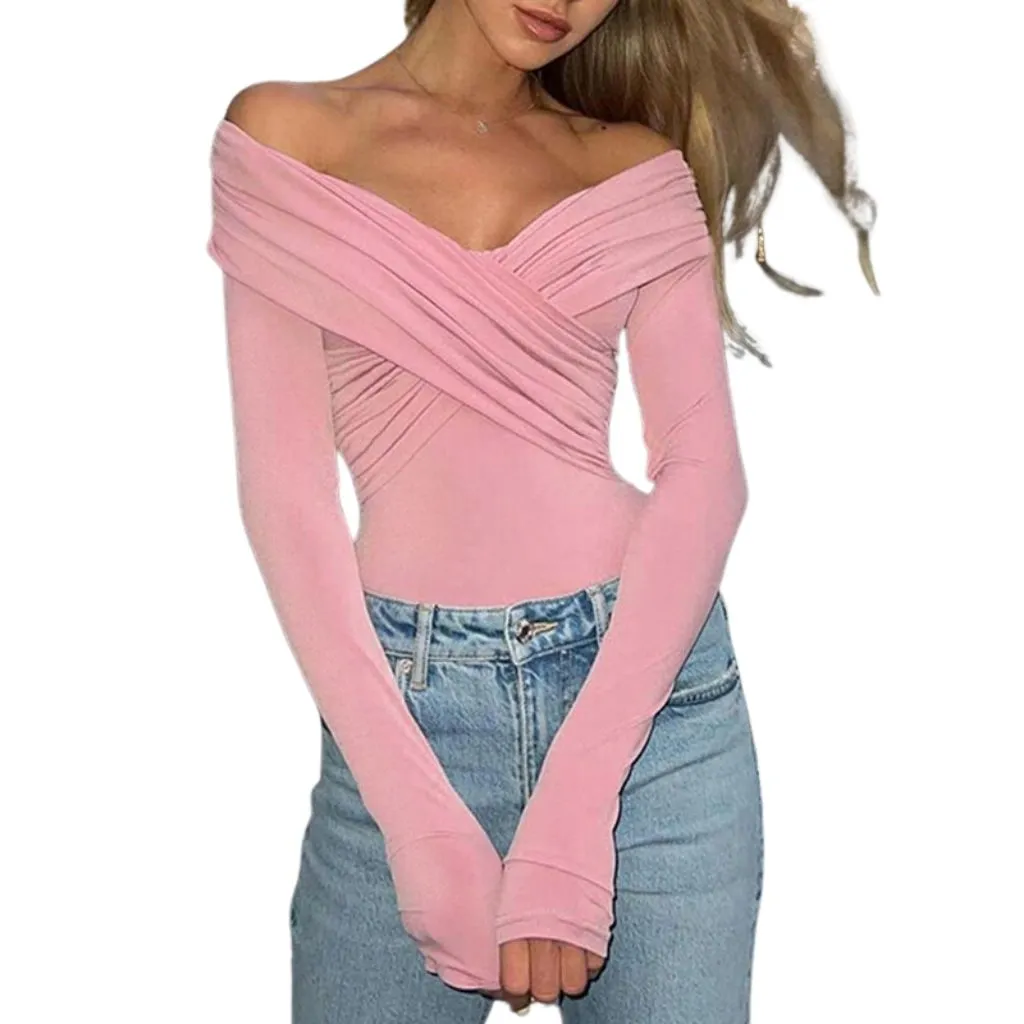 Women's Sexy V Neck Long Sleeve