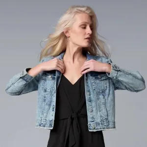 Women’s‎ Simply Vera Vera Wang Fashionable Denim Jacket