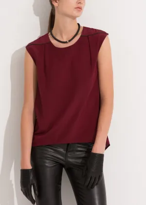 Women's Sleeveless Round Neck Hi Lo Top