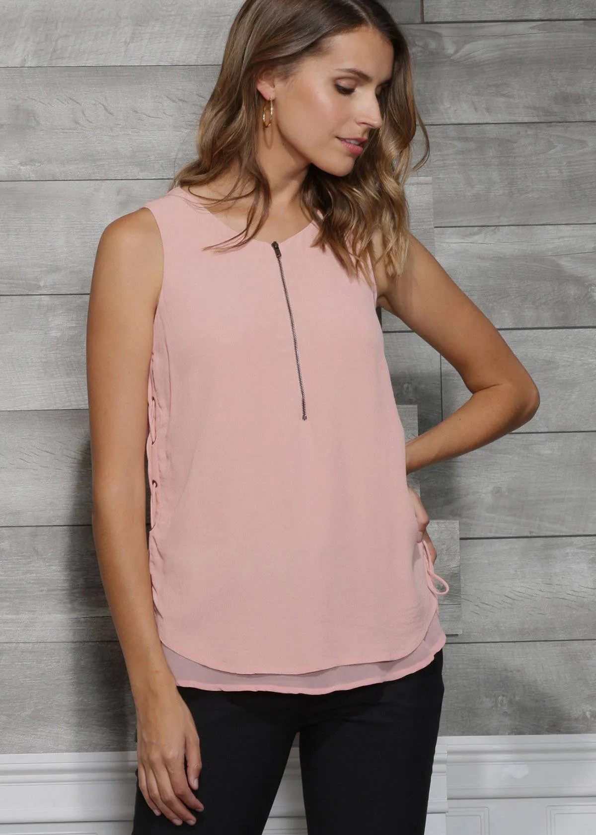 Women's Sleeveless Side Tie Blouse