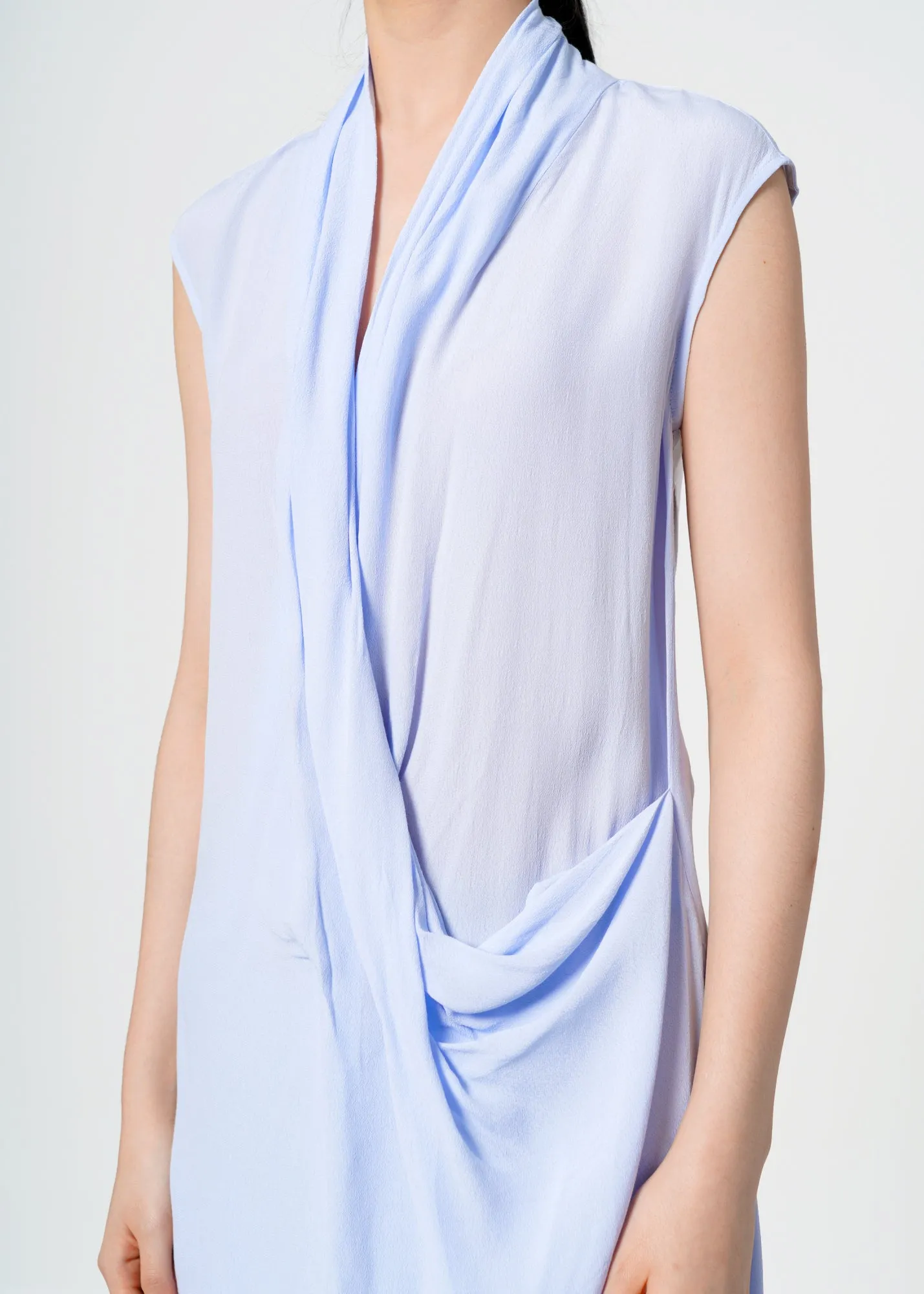 Women's Sleeveless Surplice Draped Detail Top