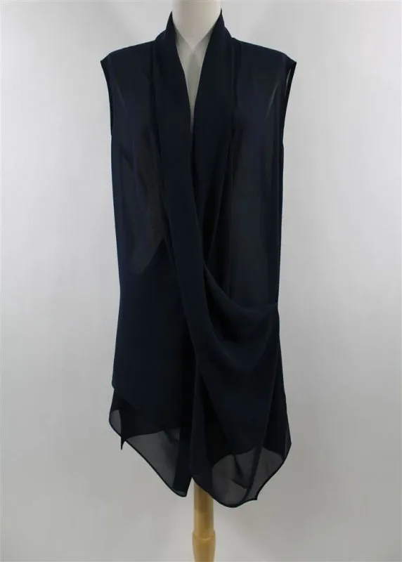 Women's Sleeveless Surplice Draped Detail Top