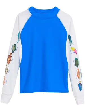 Women's Snorkel Caribbean Fish ID Rash Guard - Royal