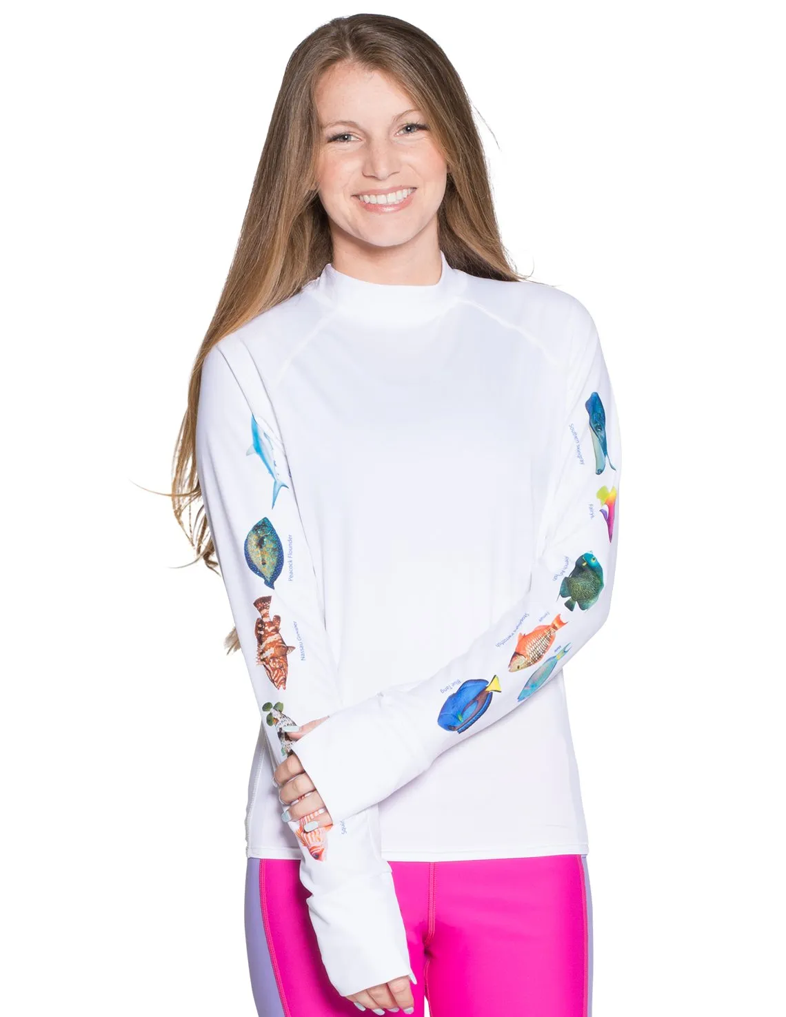 Women's Snorkel Caribbean Fish ID Rash Guard - Royal
