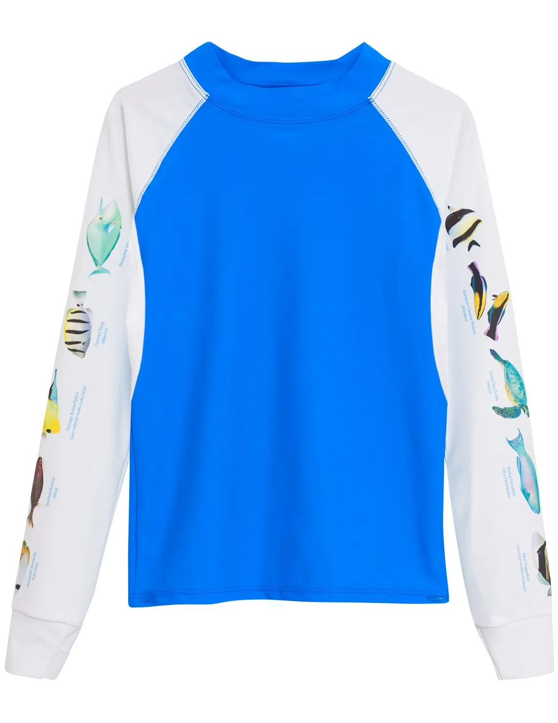 Women's Snorkel Hawaii Fish ID Rash Guard - Royal