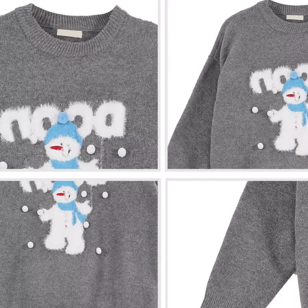 Women's Snowman Crew Neck Sweater