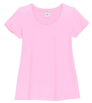 Women's Soft Supima Cotton Short Sleeve Everyday Comfy Crew Tee | Bright Light Pink
