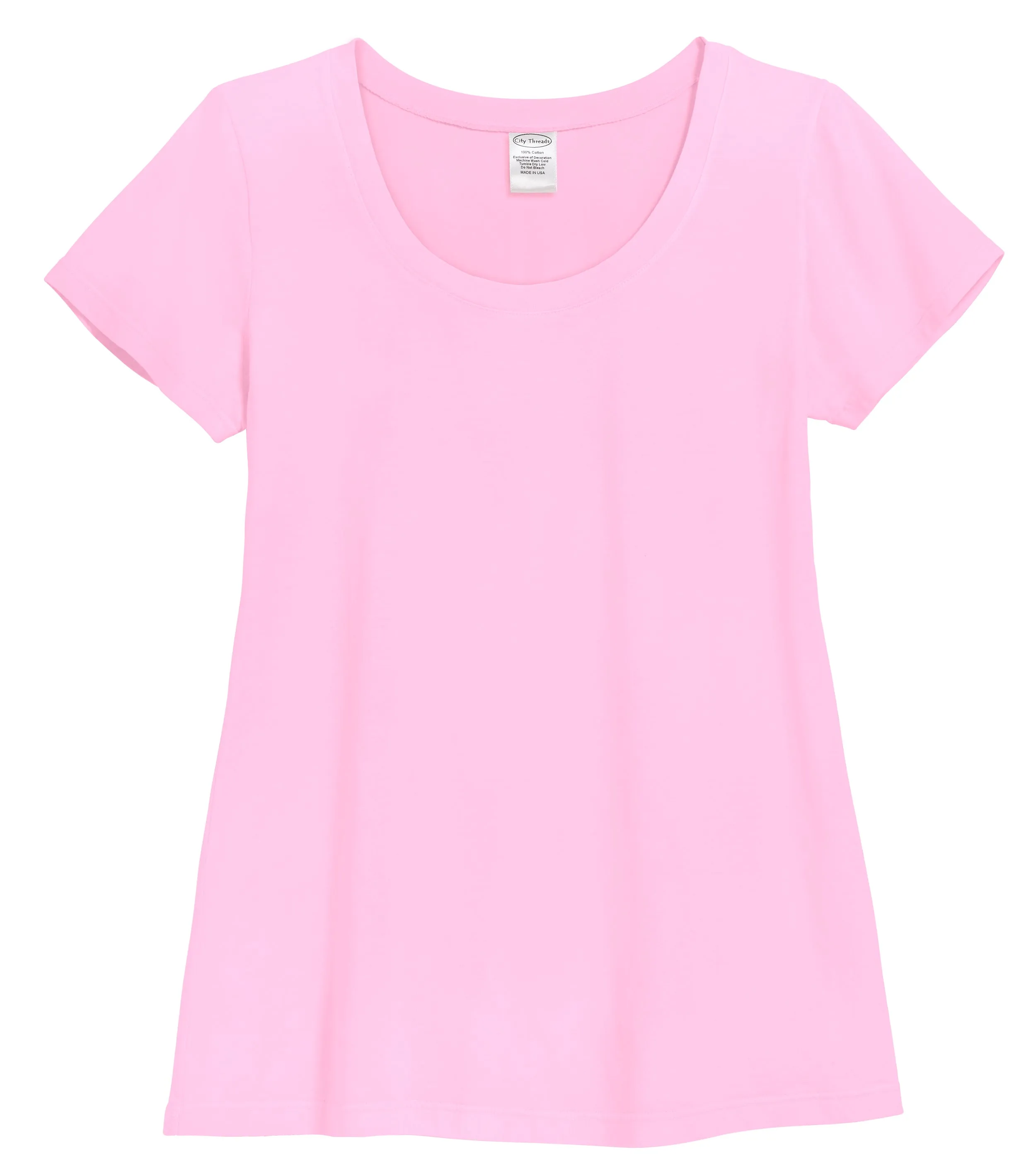 Women's Soft Supima Cotton Short Sleeve Everyday Comfy Crew Tee | Bright Light Pink
