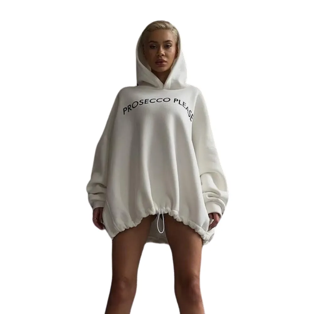 Women's Solid Color Drawstring Hoodie