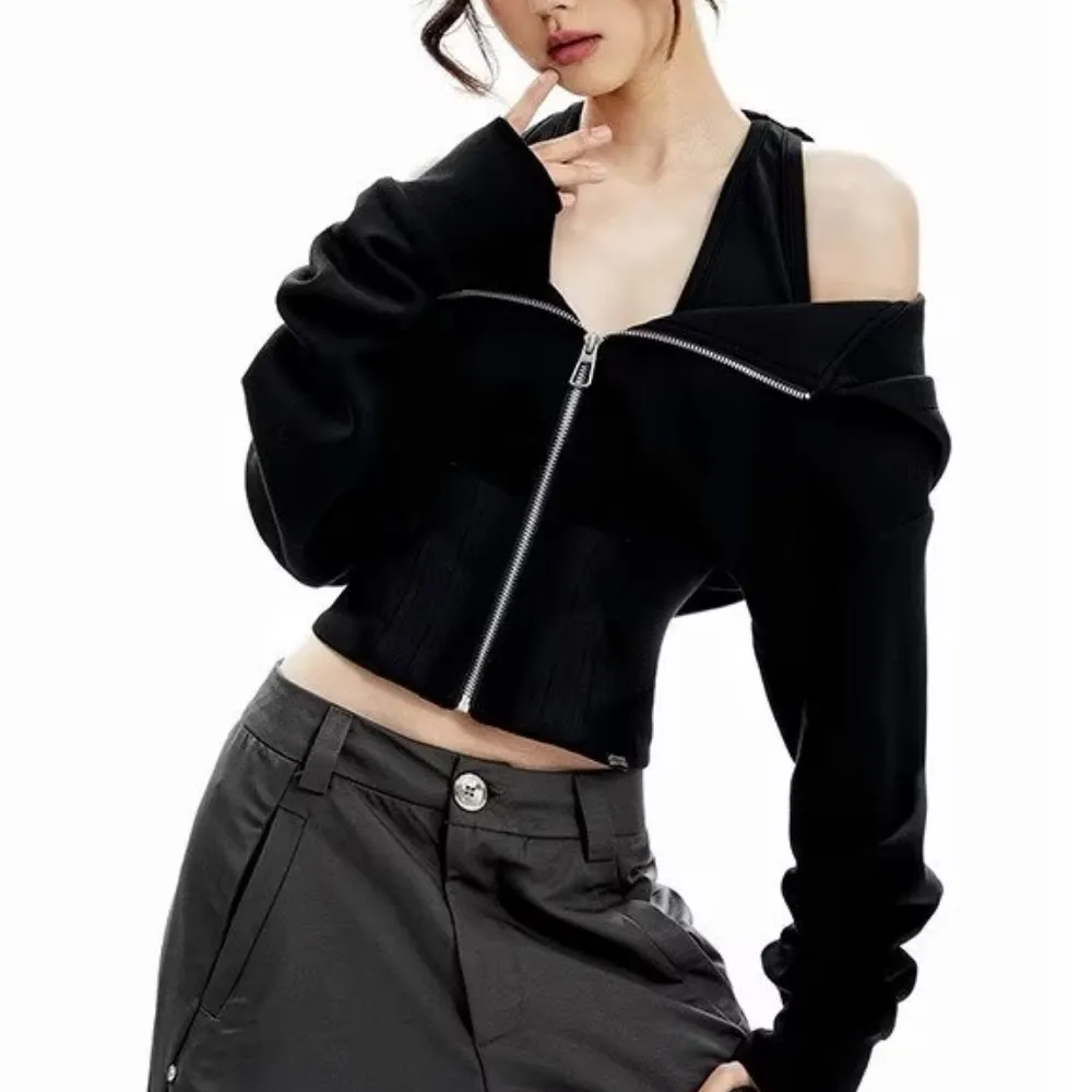 Women's Solid Color Halter Hoodie