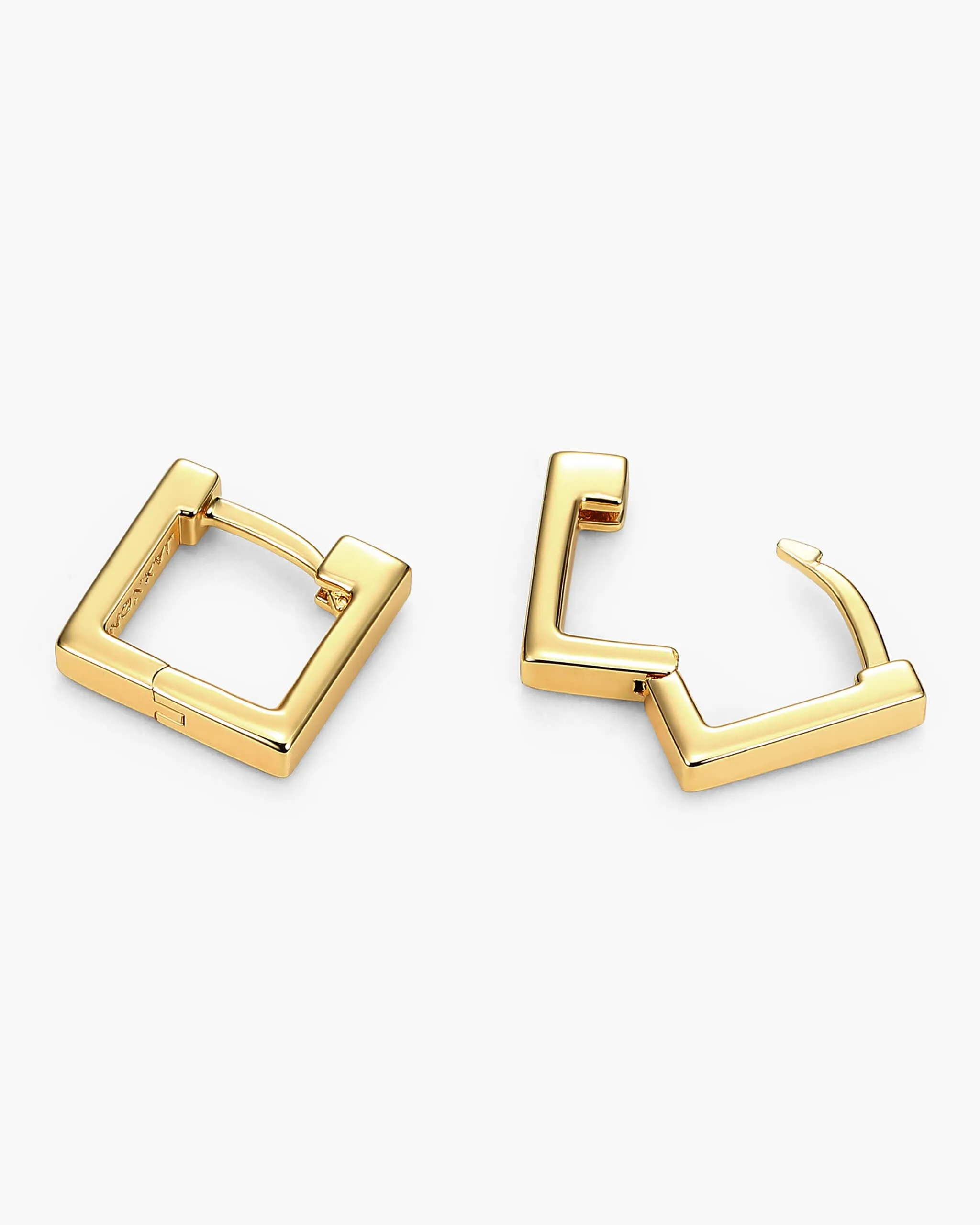 Women's Square Huggie Earrings - Gold