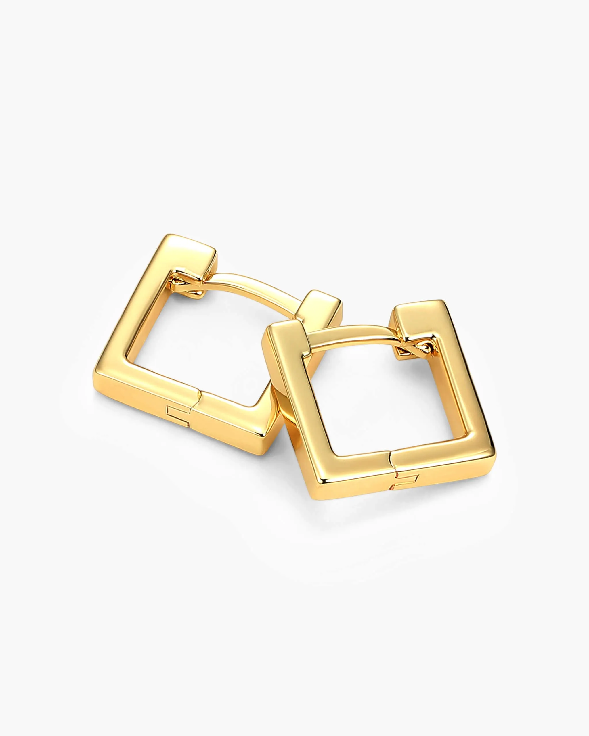 Women's Square Huggie Earrings - Gold