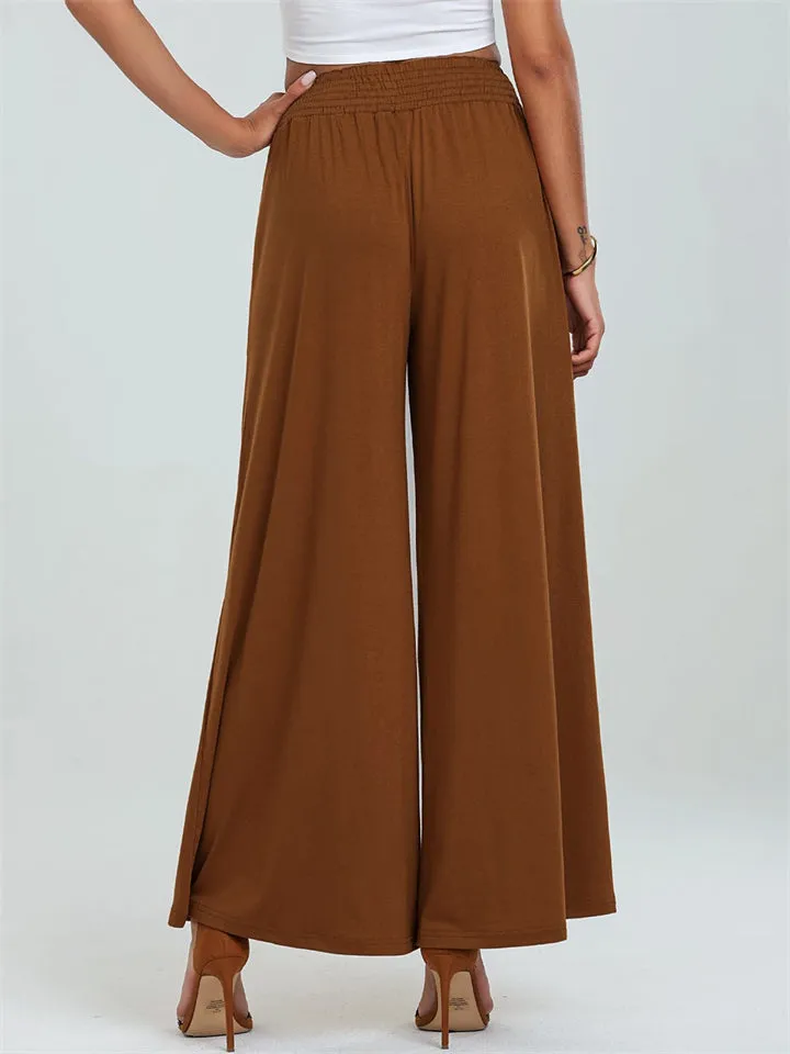 Women's Stylish Elastic Waist Casual Pants with Pockets