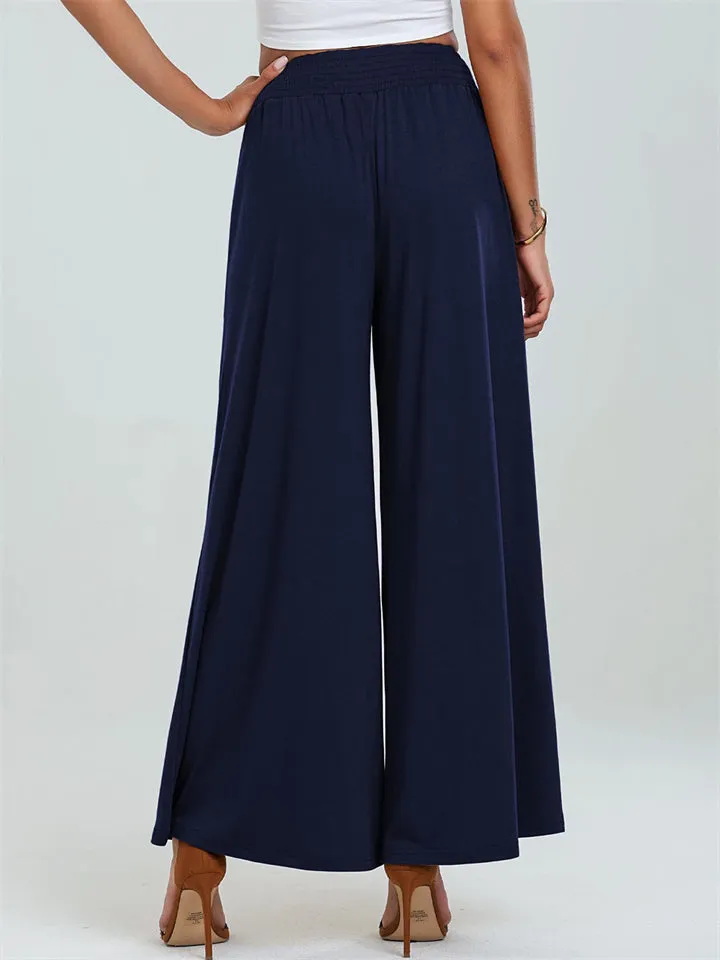 Women's Stylish Elastic Waist Casual Pants with Pockets