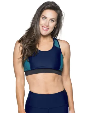Women's Swim Sport Top (Regular & Plus Size) - Navy/Teal