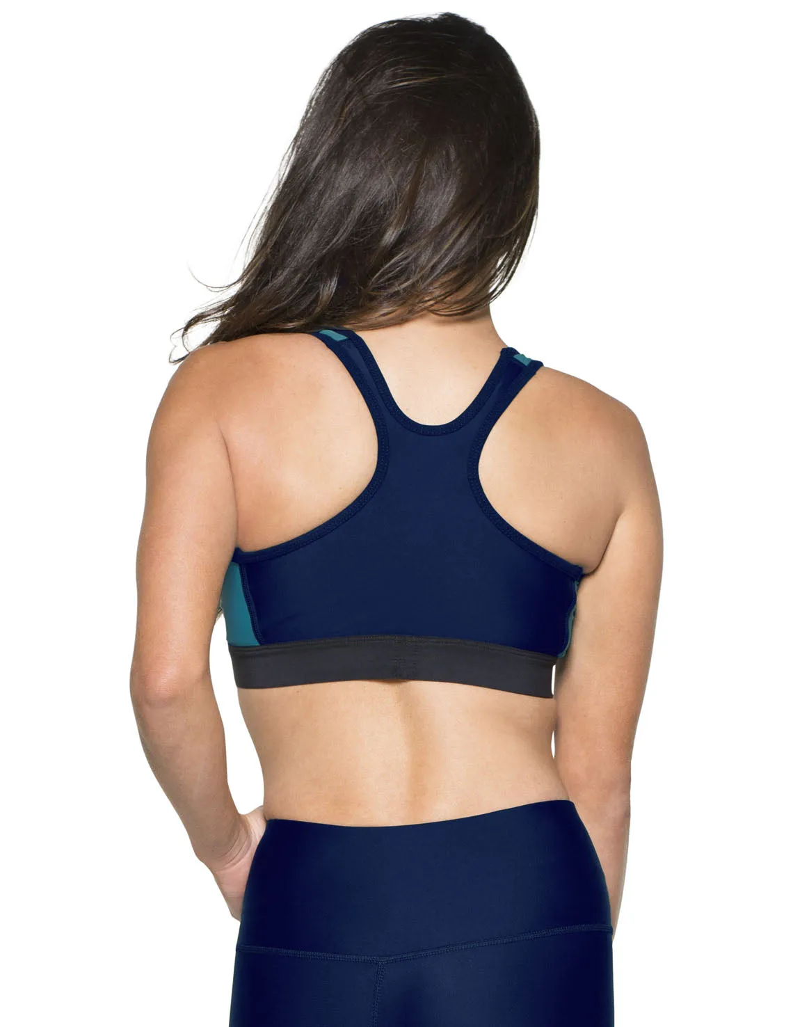 Women's Swim Sport Top (Regular & Plus Size) - Navy/Teal