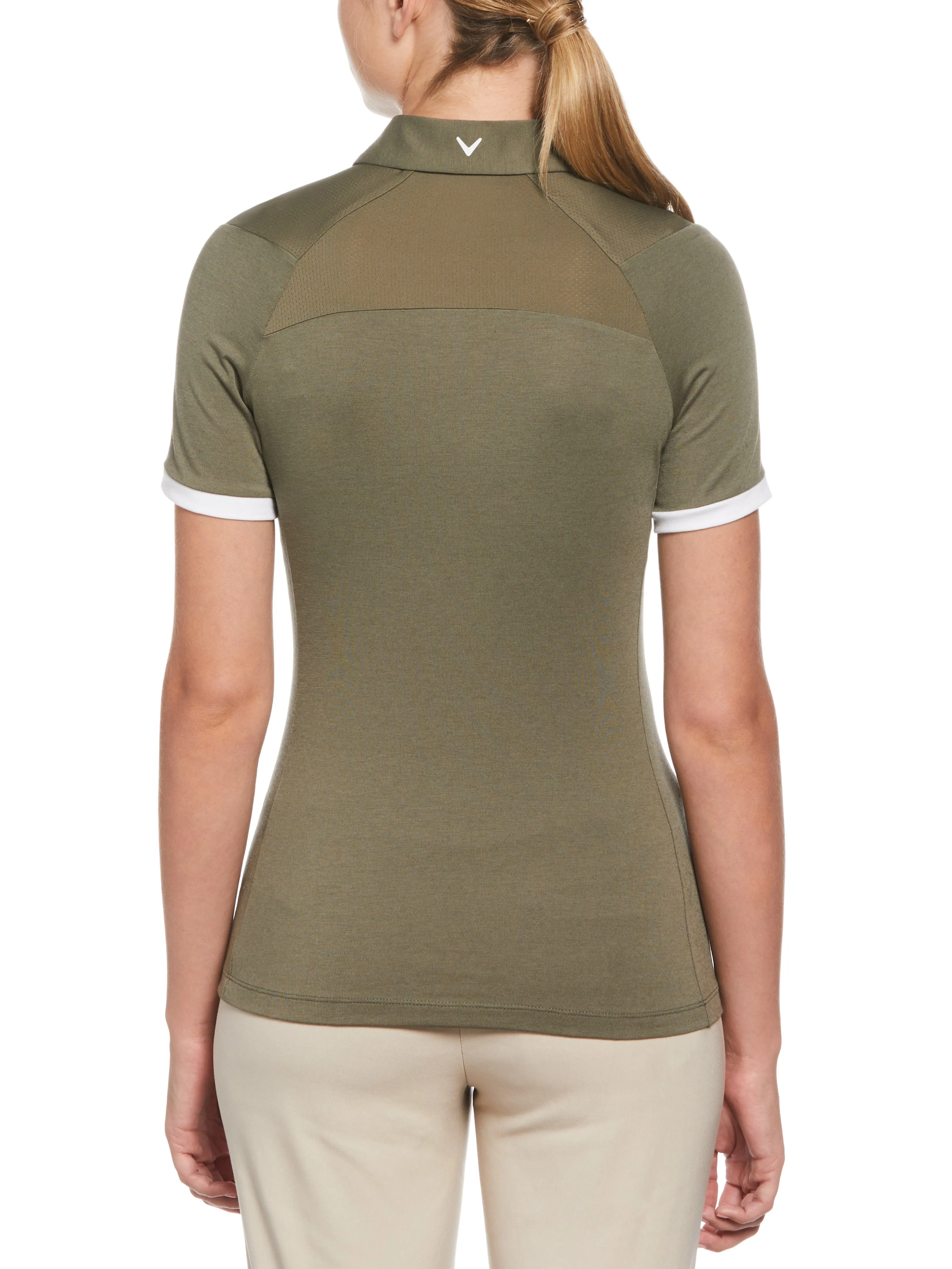 Womens Swing Tech™ Asymmetrical Color Block Golf Polo