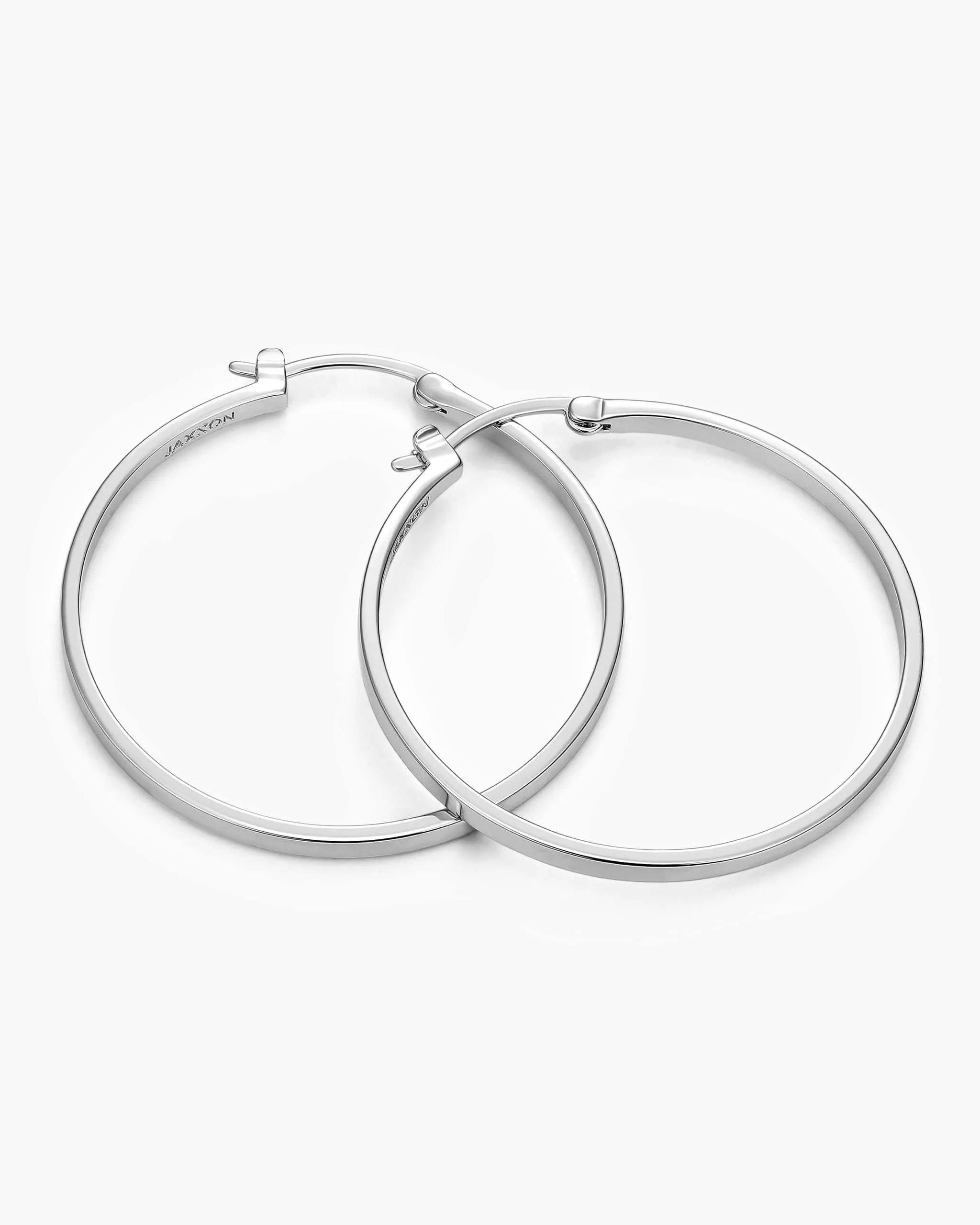 Women's Thin Large Hoop Earrings - Silver