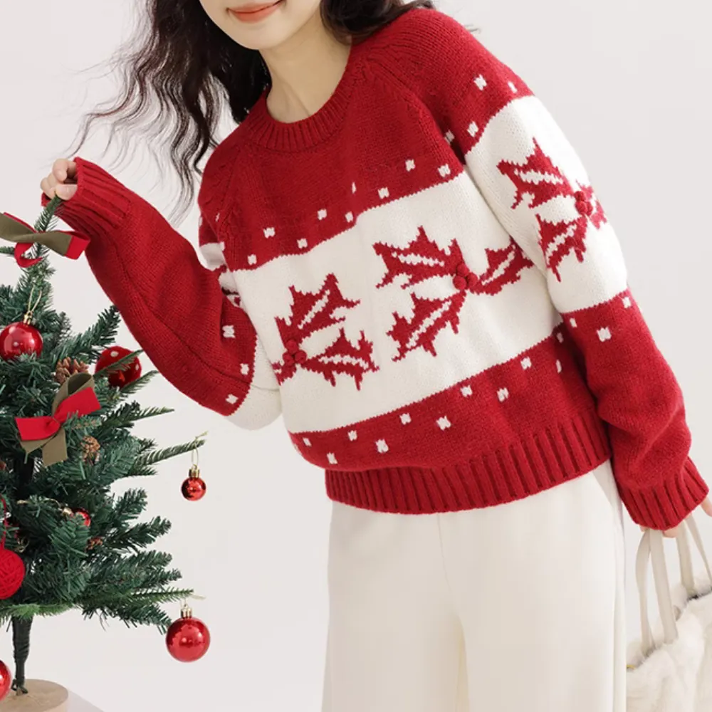 Women's Urban Abstract Flower Sweater
