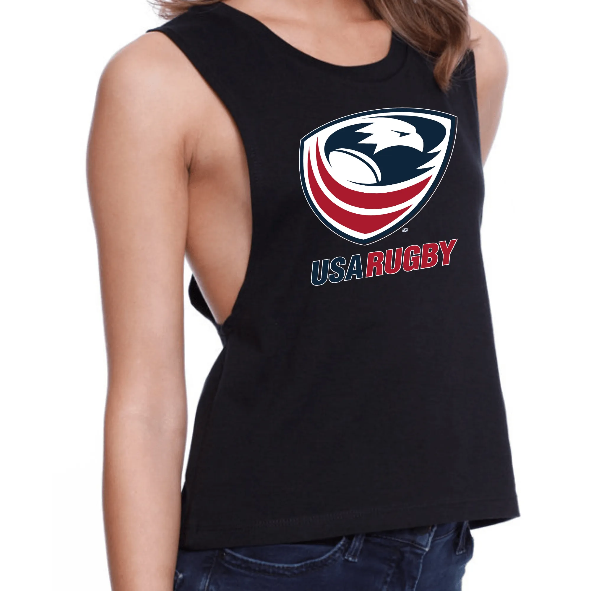 Women's USA Rugby Muscle Crop Tank