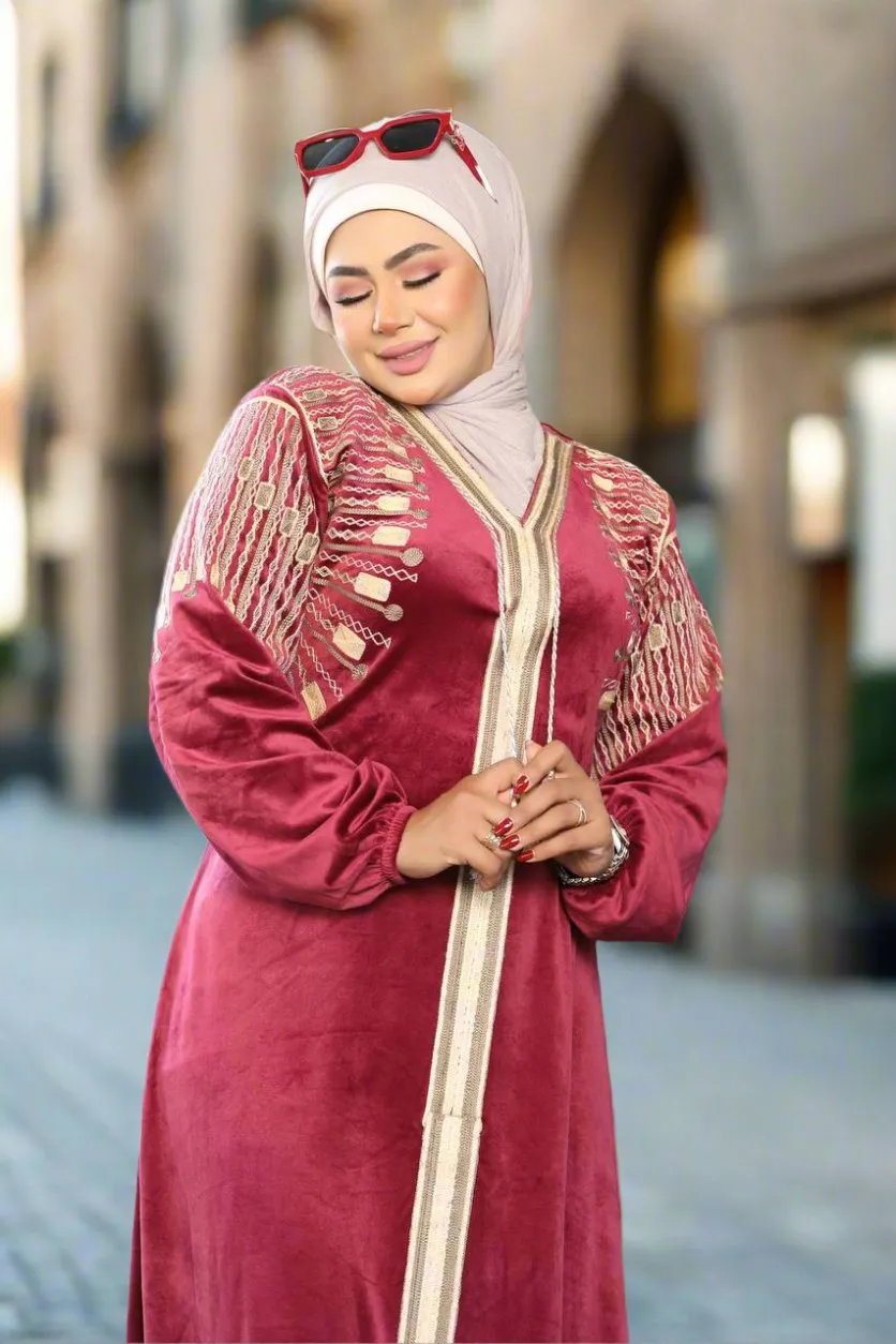 Women's velvet abaya