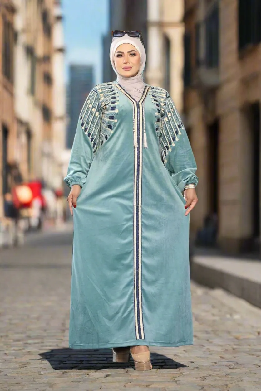 Women's velvet abaya