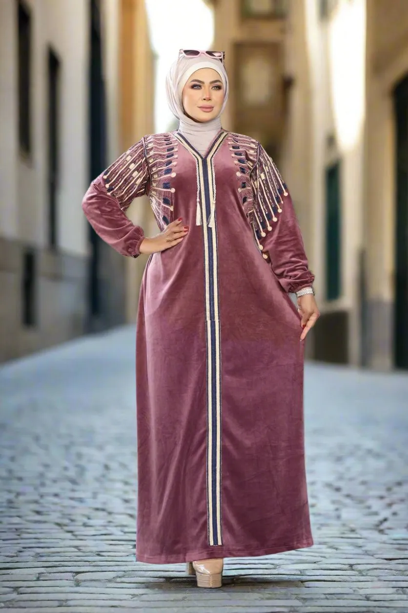 Women's velvet abaya