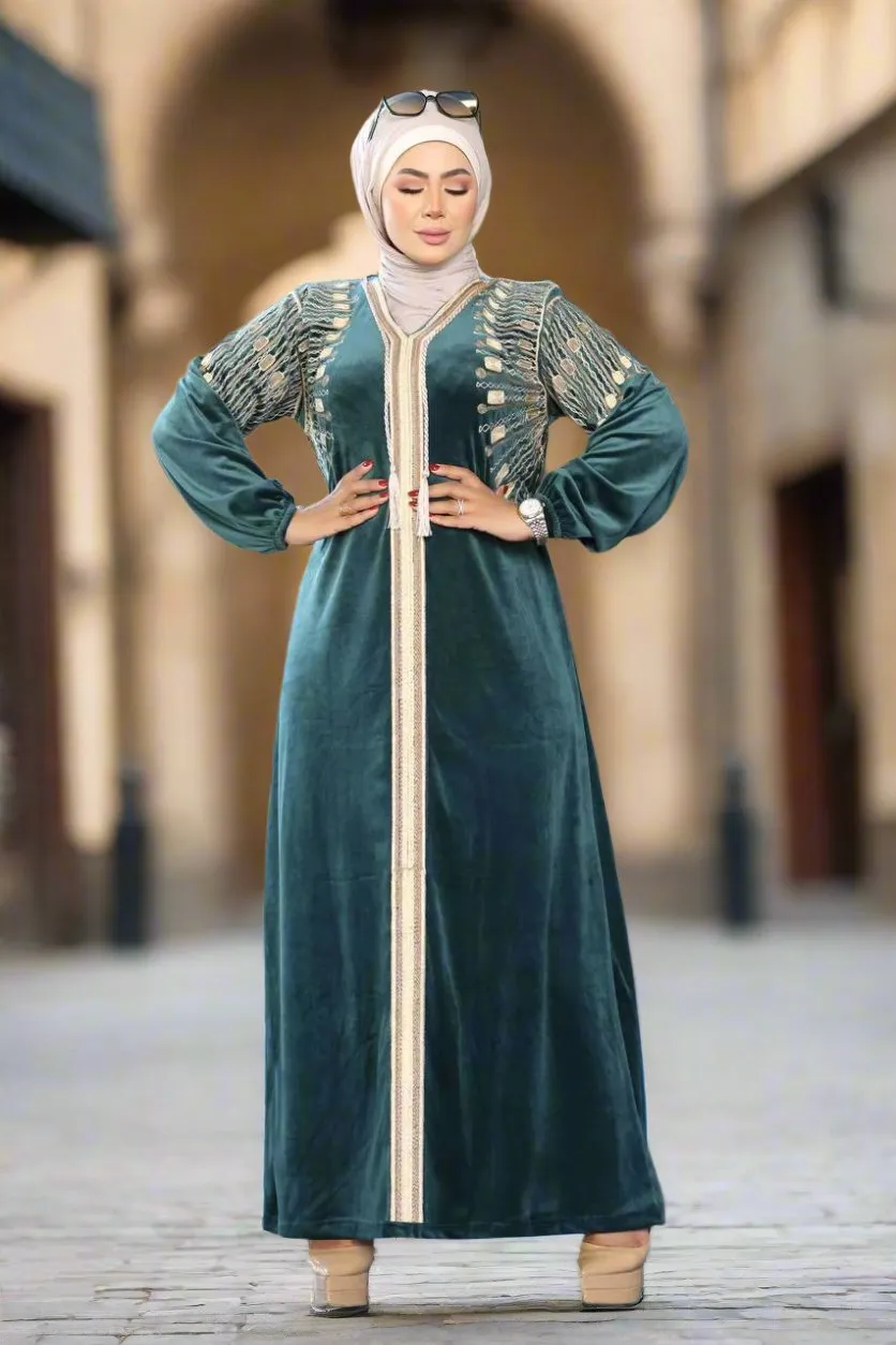Women's velvet abaya