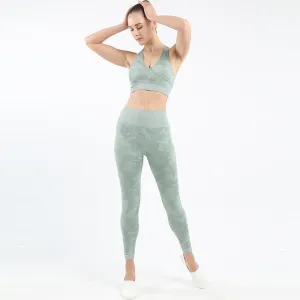 Women's Workout Training Two Piece Camo Set