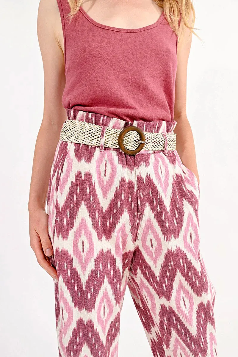 Woven Belt with Round Buckle - Offwhite