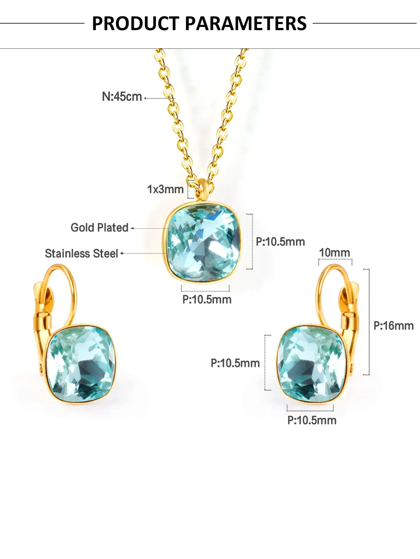 Zircon Stainless Steel Jewelry Set - FD ⚡